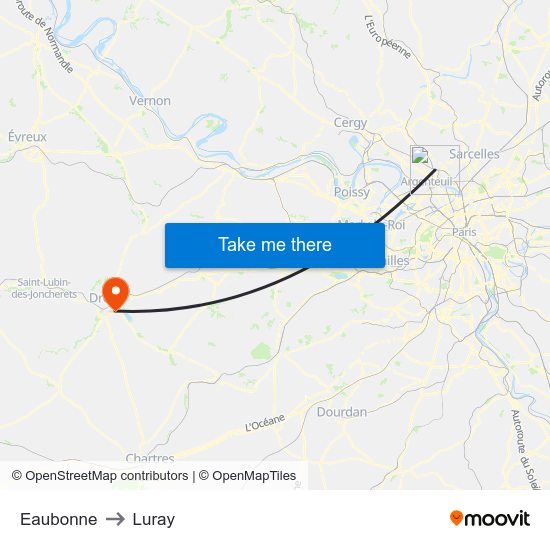 Eaubonne to Luray map