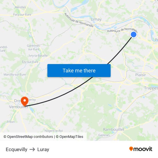 Ecquevilly to Luray map