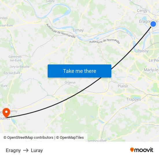 Eragny to Luray map