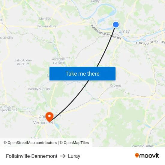 Follainville-Dennemont to Luray map