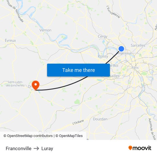Franconville to Luray map