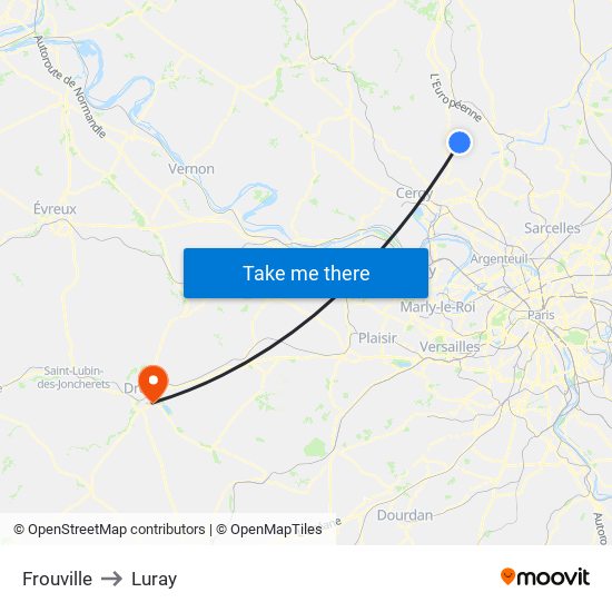 Frouville to Luray map