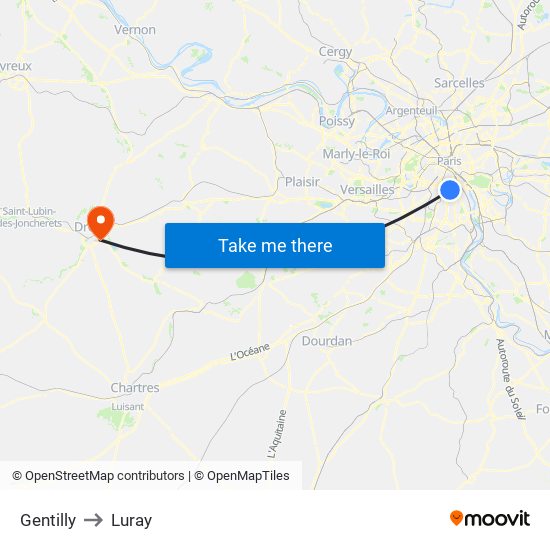 Gentilly to Luray map