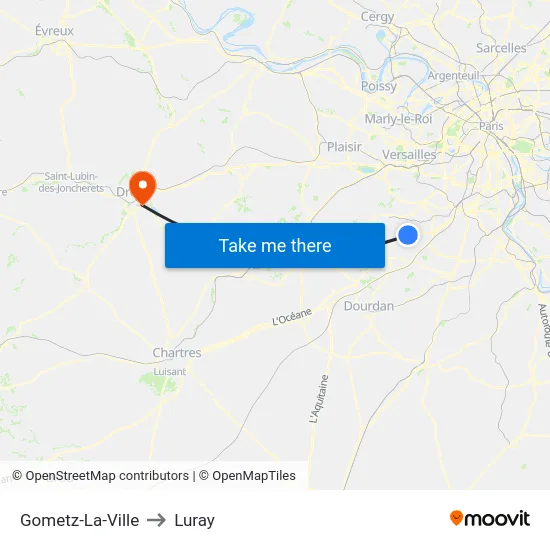 Gometz-La-Ville to Luray map