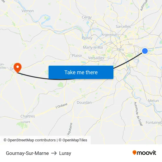 Gournay-Sur-Marne to Luray map