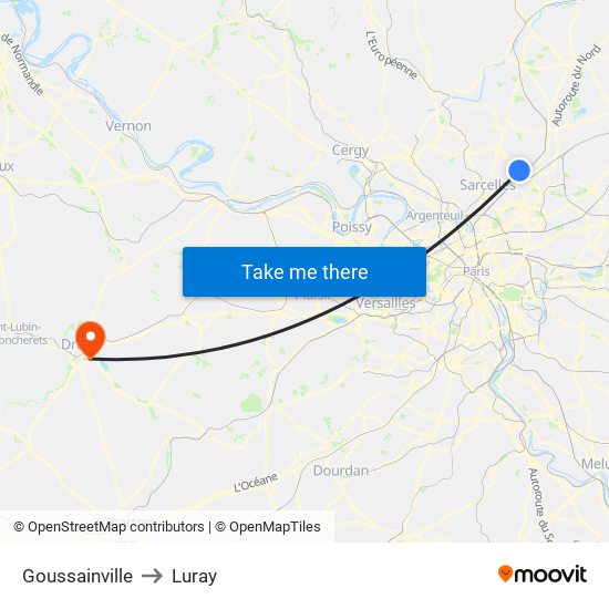 Goussainville to Luray map