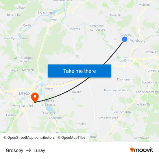 Gressey to Luray map