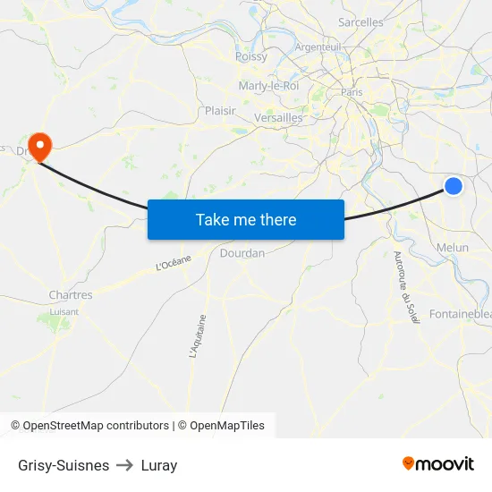 Grisy-Suisnes to Luray map