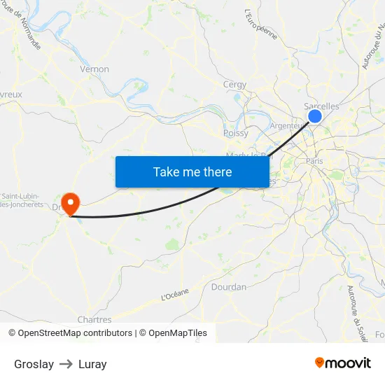 Groslay to Luray map