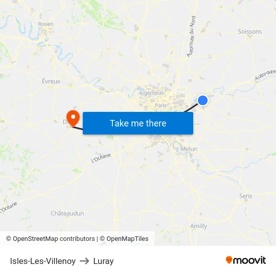 Isles-Les-Villenoy to Luray map