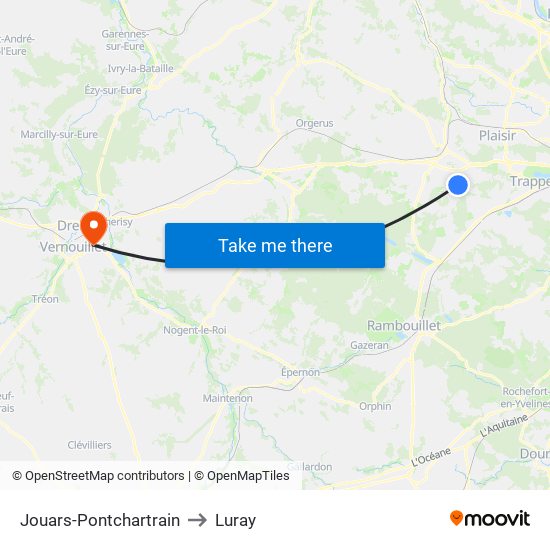 Jouars-Pontchartrain to Luray map