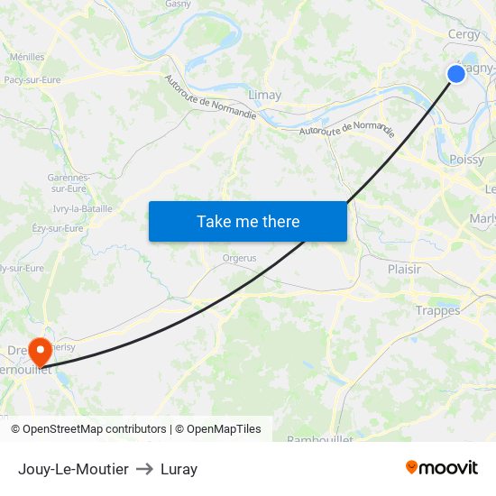 Jouy-Le-Moutier to Luray map
