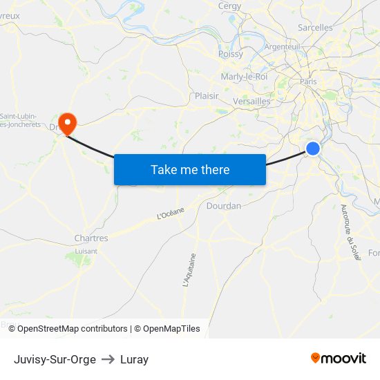 Juvisy-Sur-Orge to Luray map