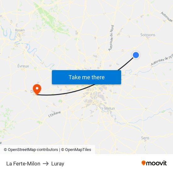 La Ferte-Milon to Luray map