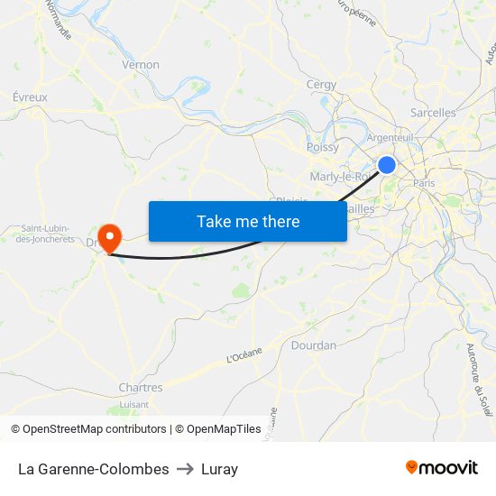 La Garenne-Colombes to Luray map