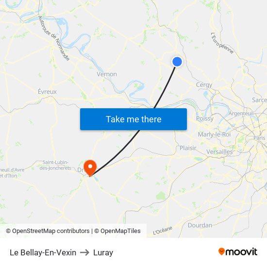 Le Bellay-En-Vexin to Luray map