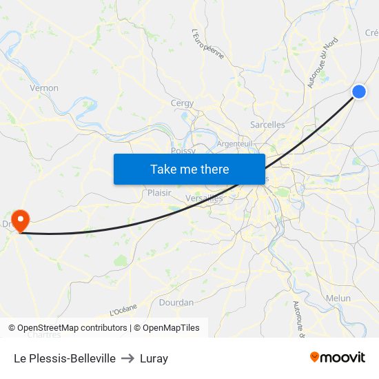 Le Plessis-Belleville to Luray map