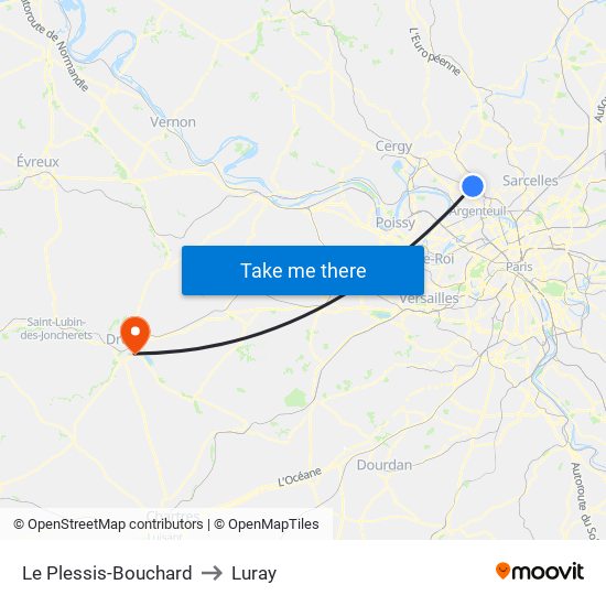 Le Plessis-Bouchard to Luray map