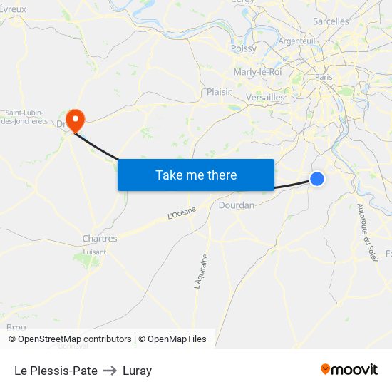 Le Plessis-Pate to Luray map