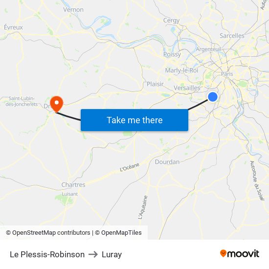 Le Plessis-Robinson to Luray map