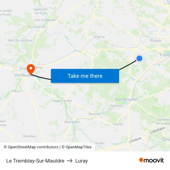 Le Tremblay-Sur-Mauldre to Luray map