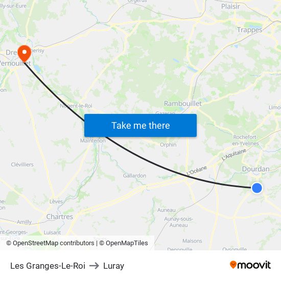 Les Granges-Le-Roi to Luray map