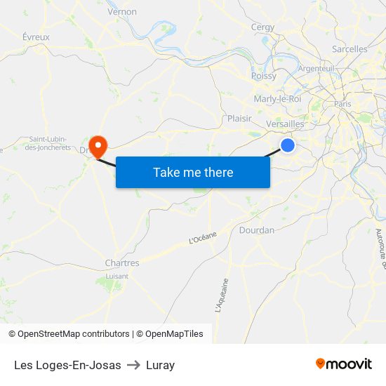 Les Loges-En-Josas to Luray map