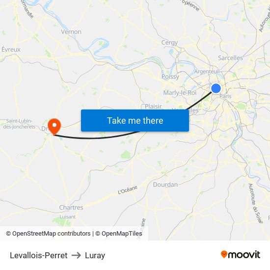 Levallois-Perret to Luray map