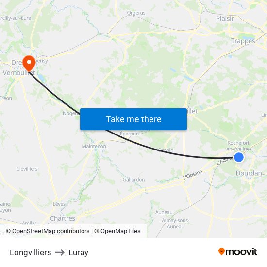 Longvilliers to Luray map