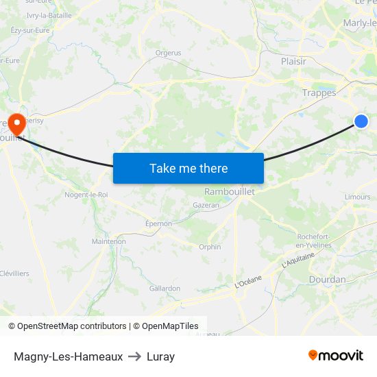 Magny-Les-Hameaux to Luray map