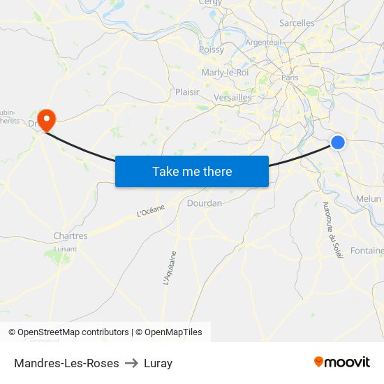 Mandres-Les-Roses to Luray map