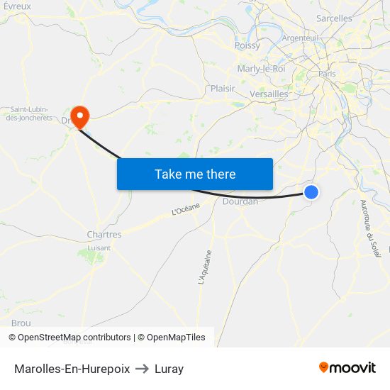 Marolles-En-Hurepoix to Luray map