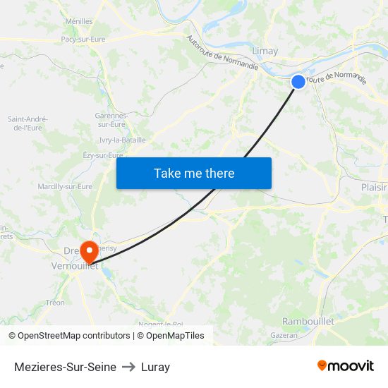 Mezieres-Sur-Seine to Luray map