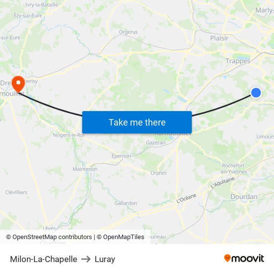 Milon-La-Chapelle to Luray map