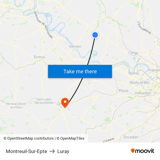 Montreuil-Sur-Epte to Luray map