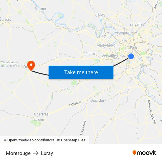 Montrouge to Luray map