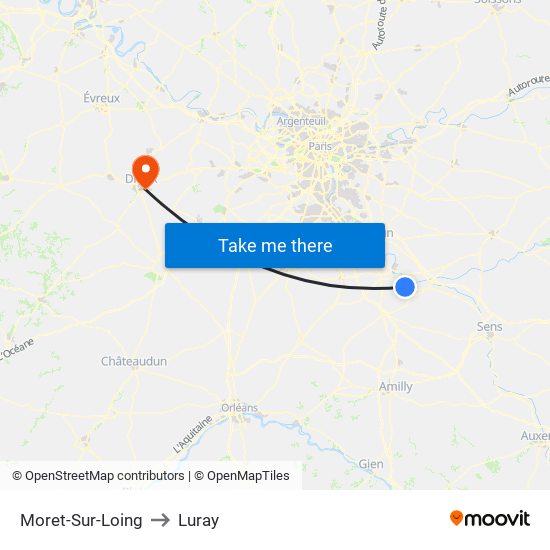 Moret-Sur-Loing to Luray map