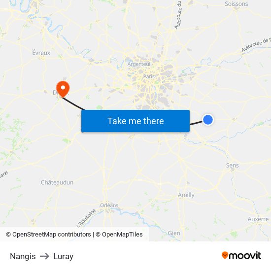 Nangis to Luray map