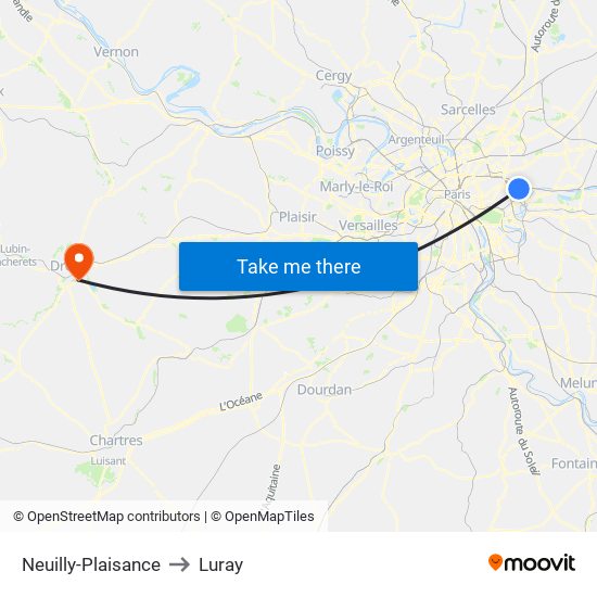 Neuilly-Plaisance to Luray map