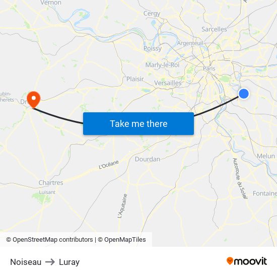 Noiseau to Luray map