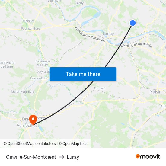 Oinville-Sur-Montcient to Luray map