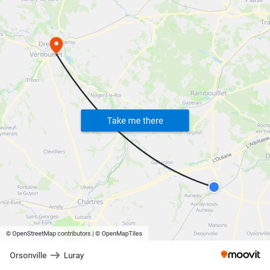 Orsonville to Luray map