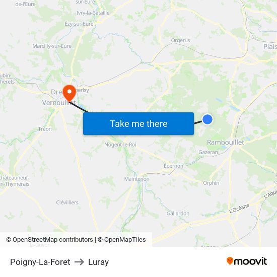 Poigny-La-Foret to Luray map