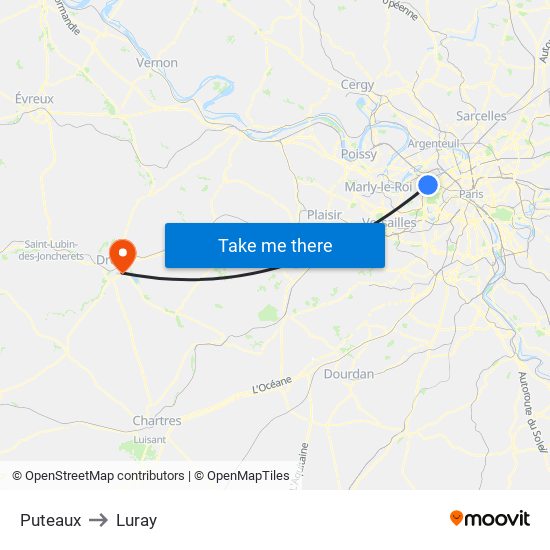 Puteaux to Luray map