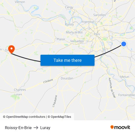 Roissy-En-Brie to Luray map