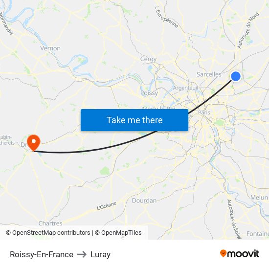 Roissy-En-France to Luray map