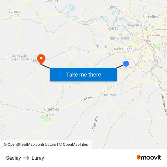 Saclay to Luray map