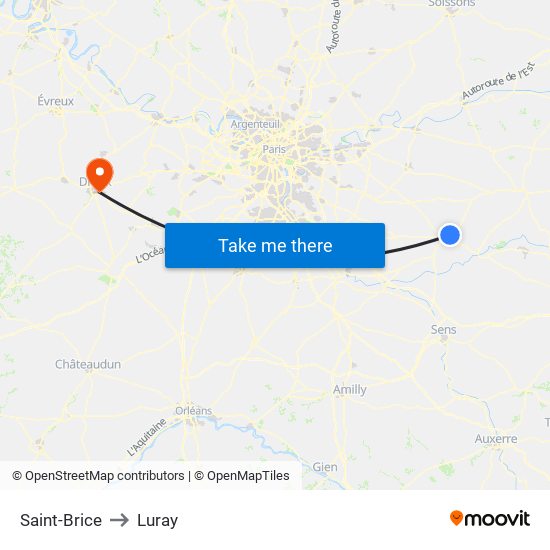 Saint-Brice to Luray map