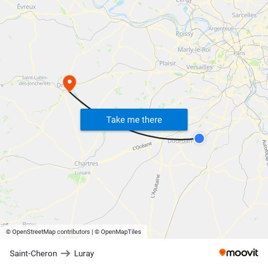 Saint-Cheron to Luray map