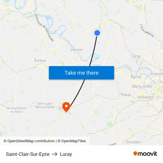Saint-Clair-Sur-Epte to Luray map